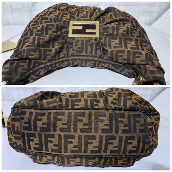 Authentic Fendi Zucca Canvas Mia Hobo Bag Brown - Picture 7 of 15